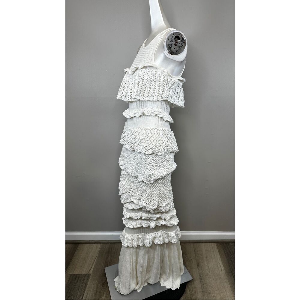 NWT Staud Sorrento Cotton-Blend Ruffle Maxi Dress Size M $995 - Picture 5 of 8